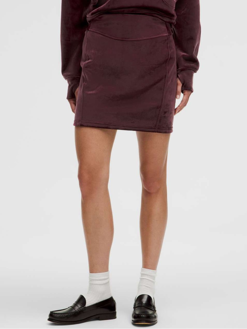 NWT Lululemon Velvet Scuba High-Rise Mini Skirt Garnet Plum Burgundy Nulu